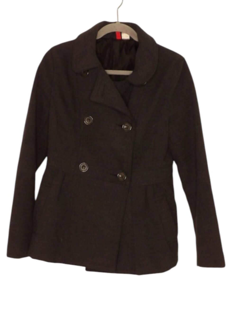 Divided Black Double Breasted Peacoat Size 10